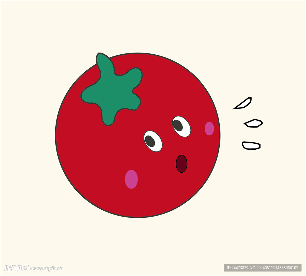 可爱呆萌表情蔬菜西红柿矢量插画