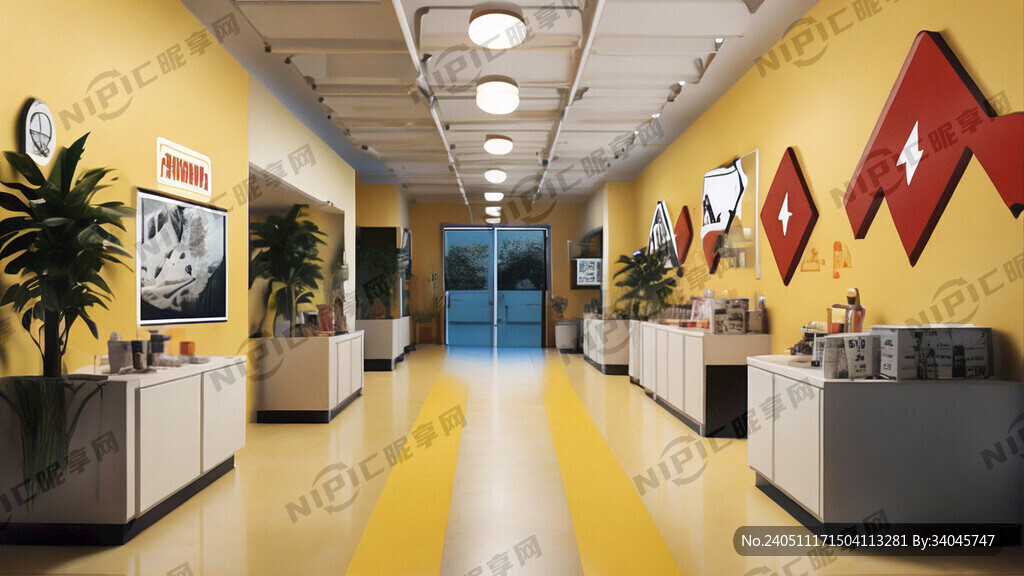 汽车美容店走廊广告设计   