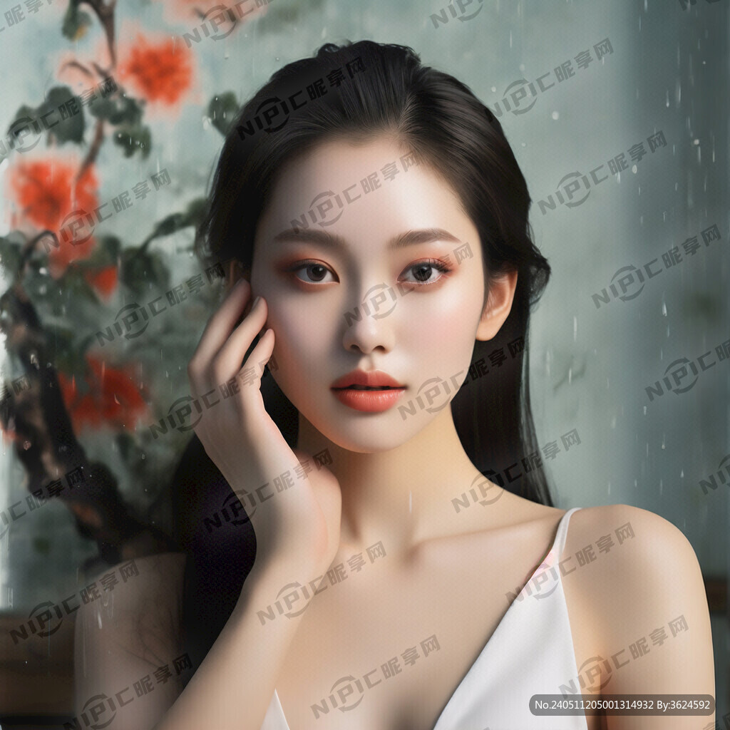 护肤模特 美女 水嫩 肤白