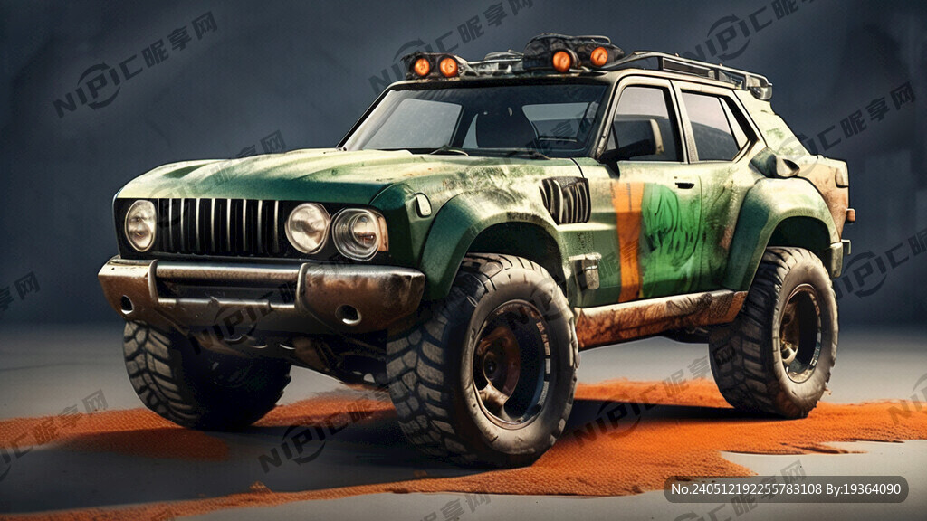 越野车身印着车身广告