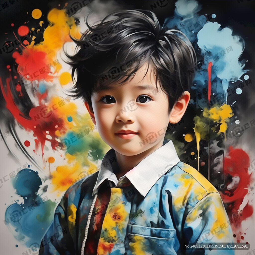 小男孩 中国风 活泼