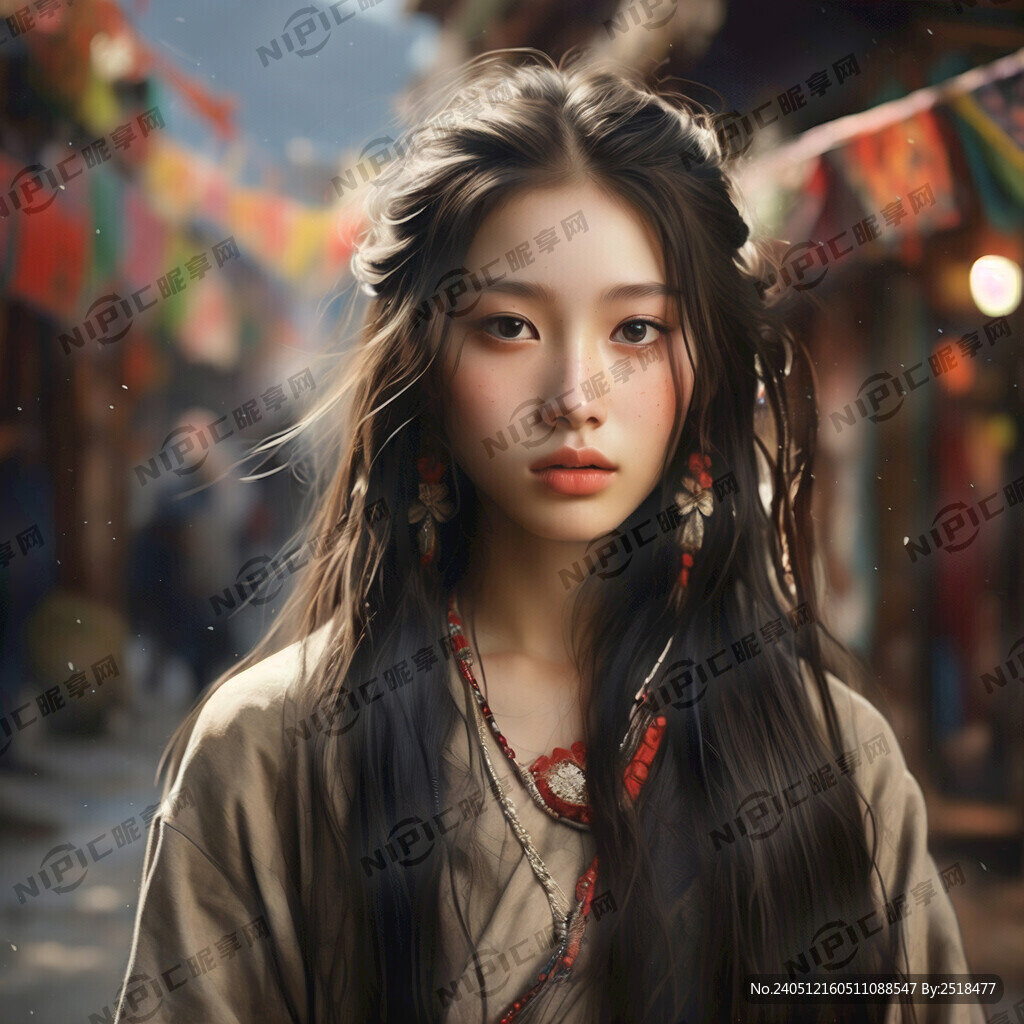 长发藏族女孩