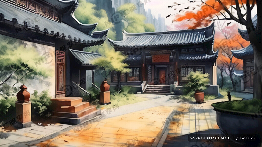 画面主体中国中专校园风