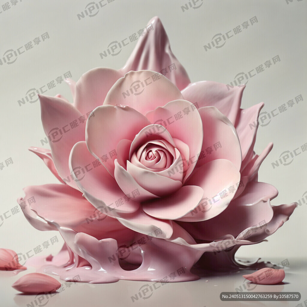 粉色花瓣 液体和花瓣融合