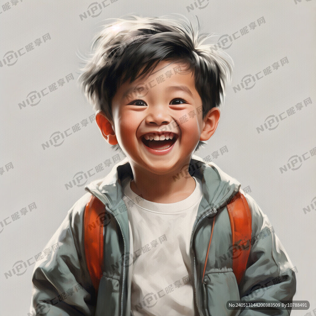 小男孩和他的父亲 大笑着