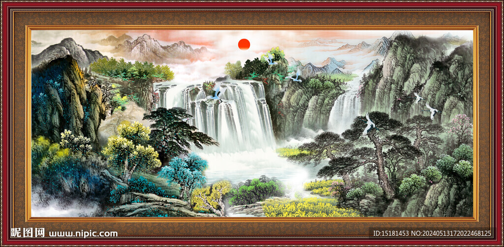 国画山水风景 