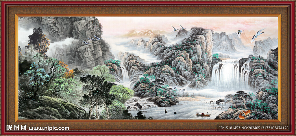 国画山水风景 