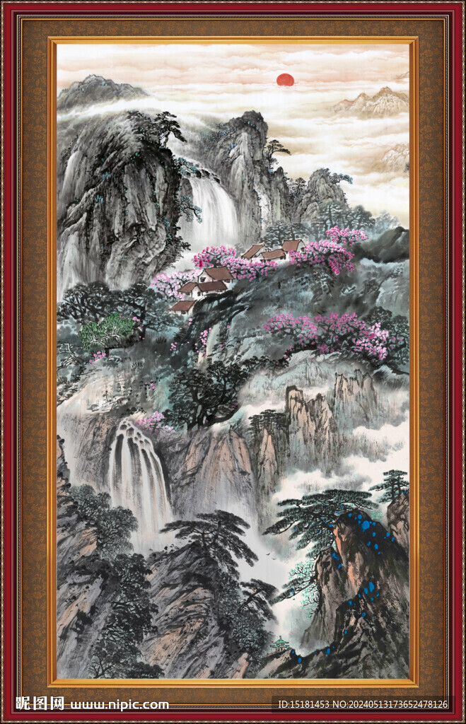 国画山水风景 