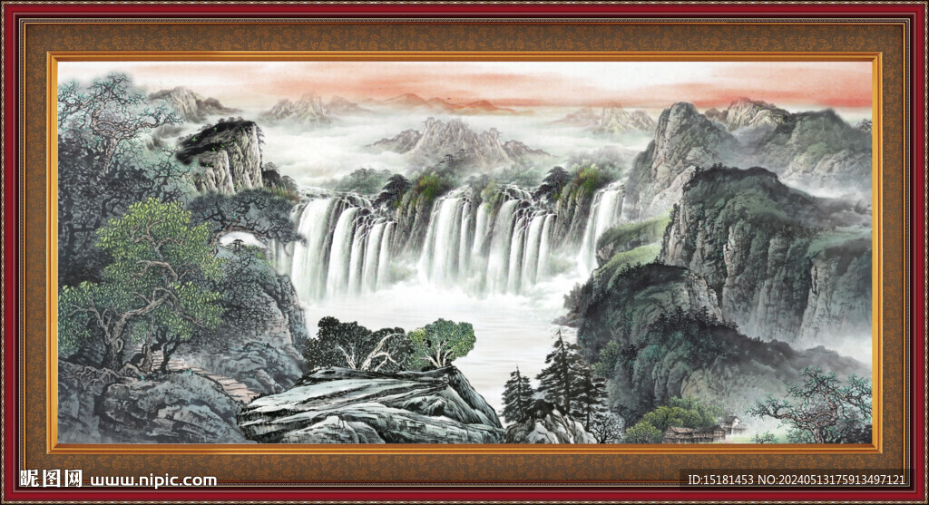 国画山水风景 