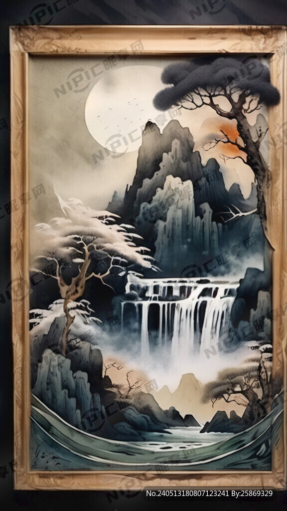 宣纸叠加做出水墨的效果