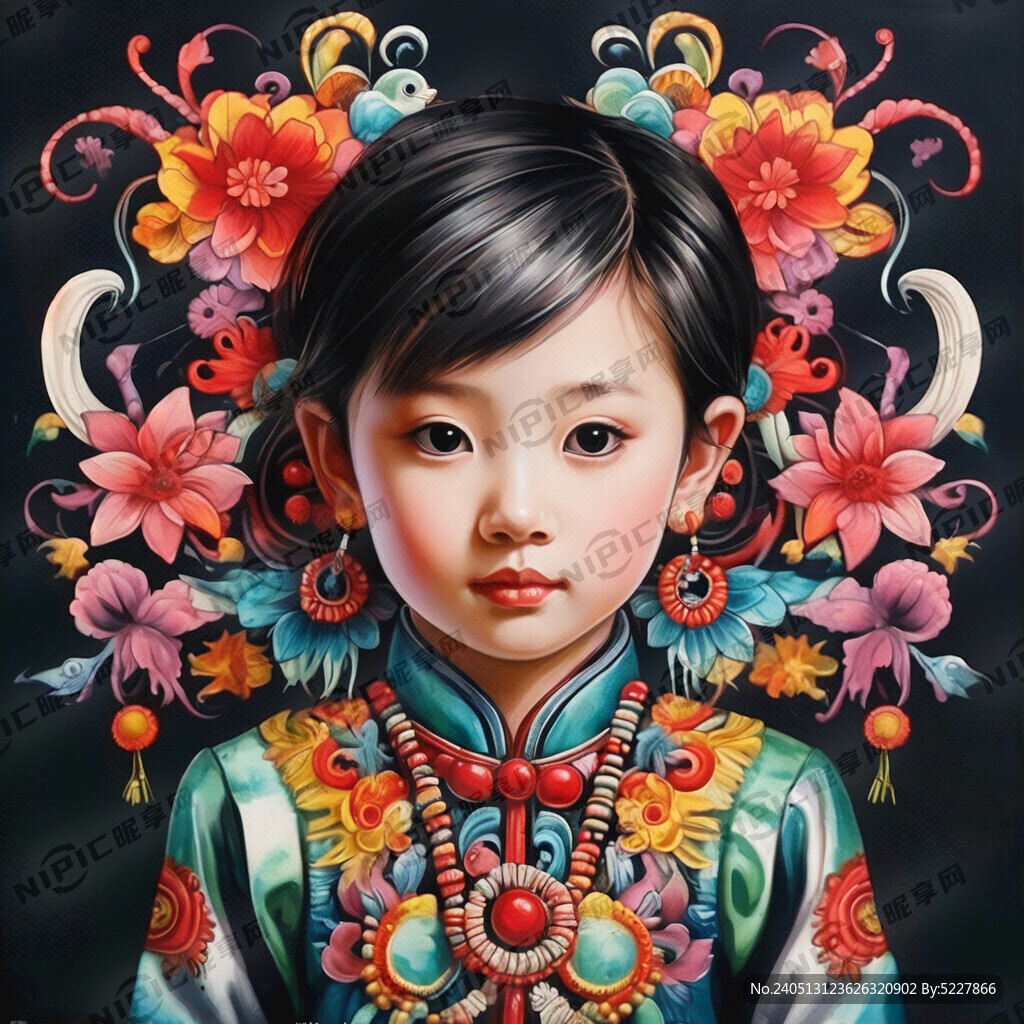 儿童手绘民族纹样 