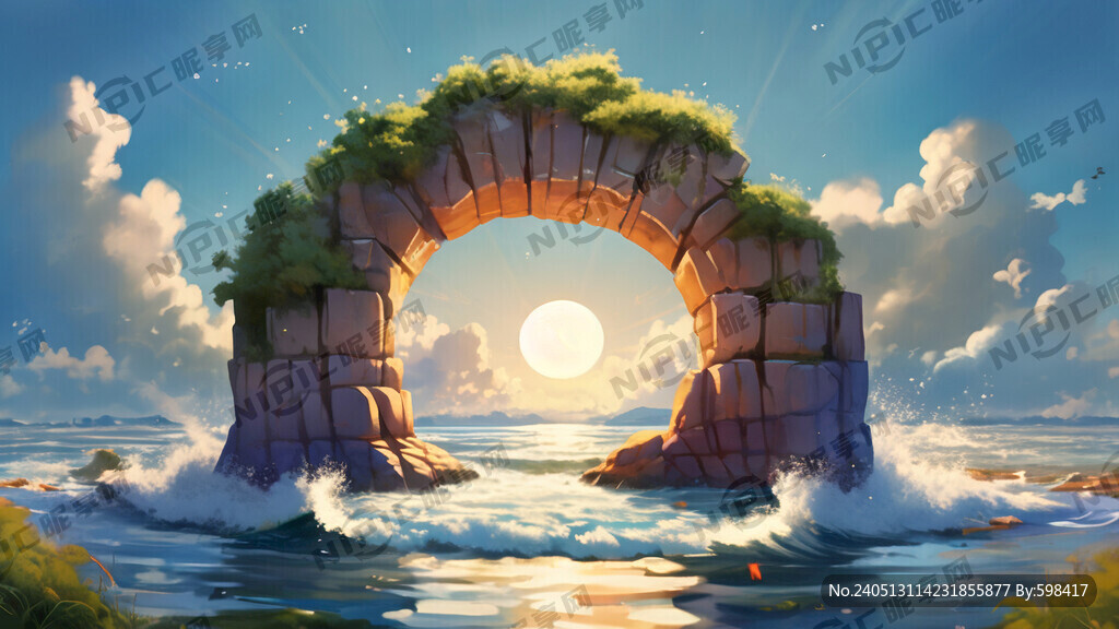 儿童 卡通 浪花 拱门