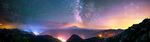 宇宙星空星云夜空远山