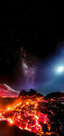 星空和火山