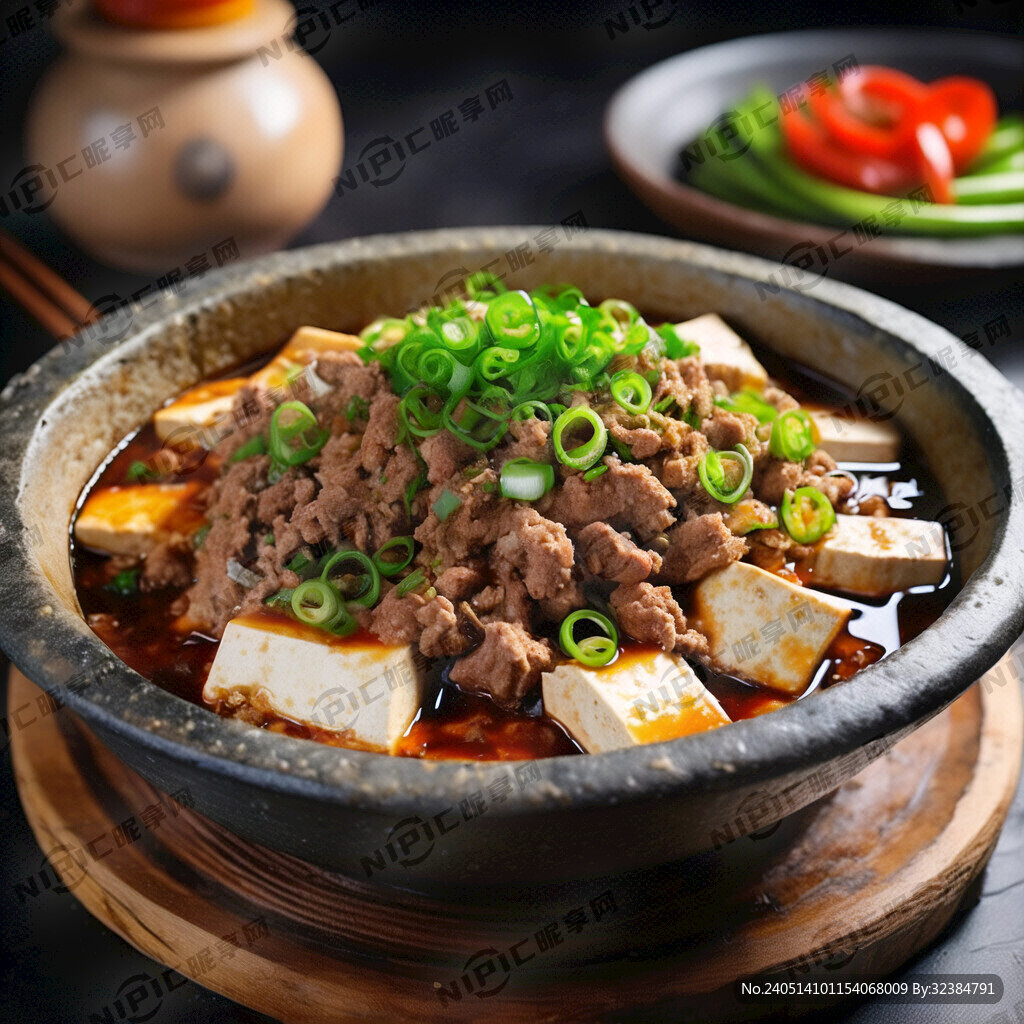 石锅肉沫豆腐 肉沫多点 带葱花