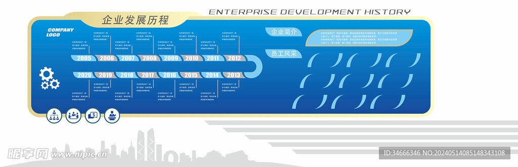 蓝色企业发展历程图片