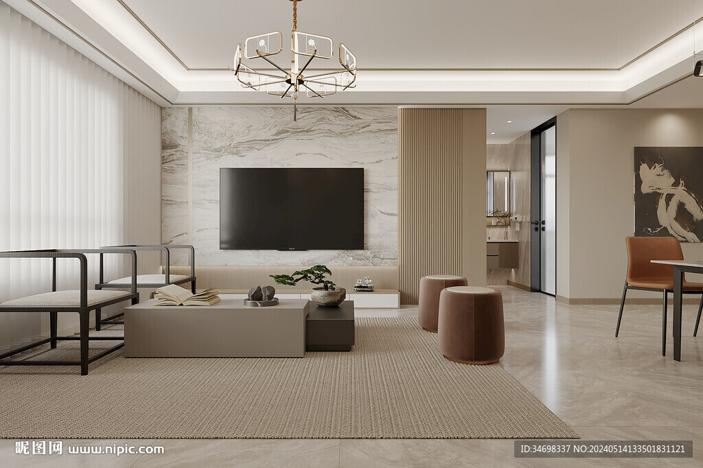 新中式客厅背景墙