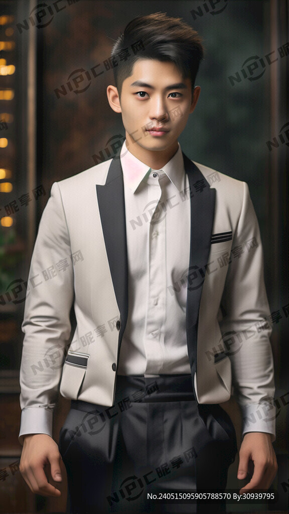 身穿公关制服 男性青年