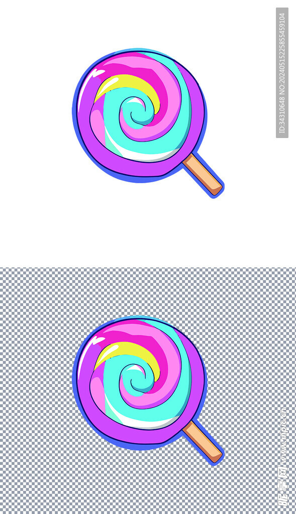 卡通手绘棒棒糖糖果甜食零食