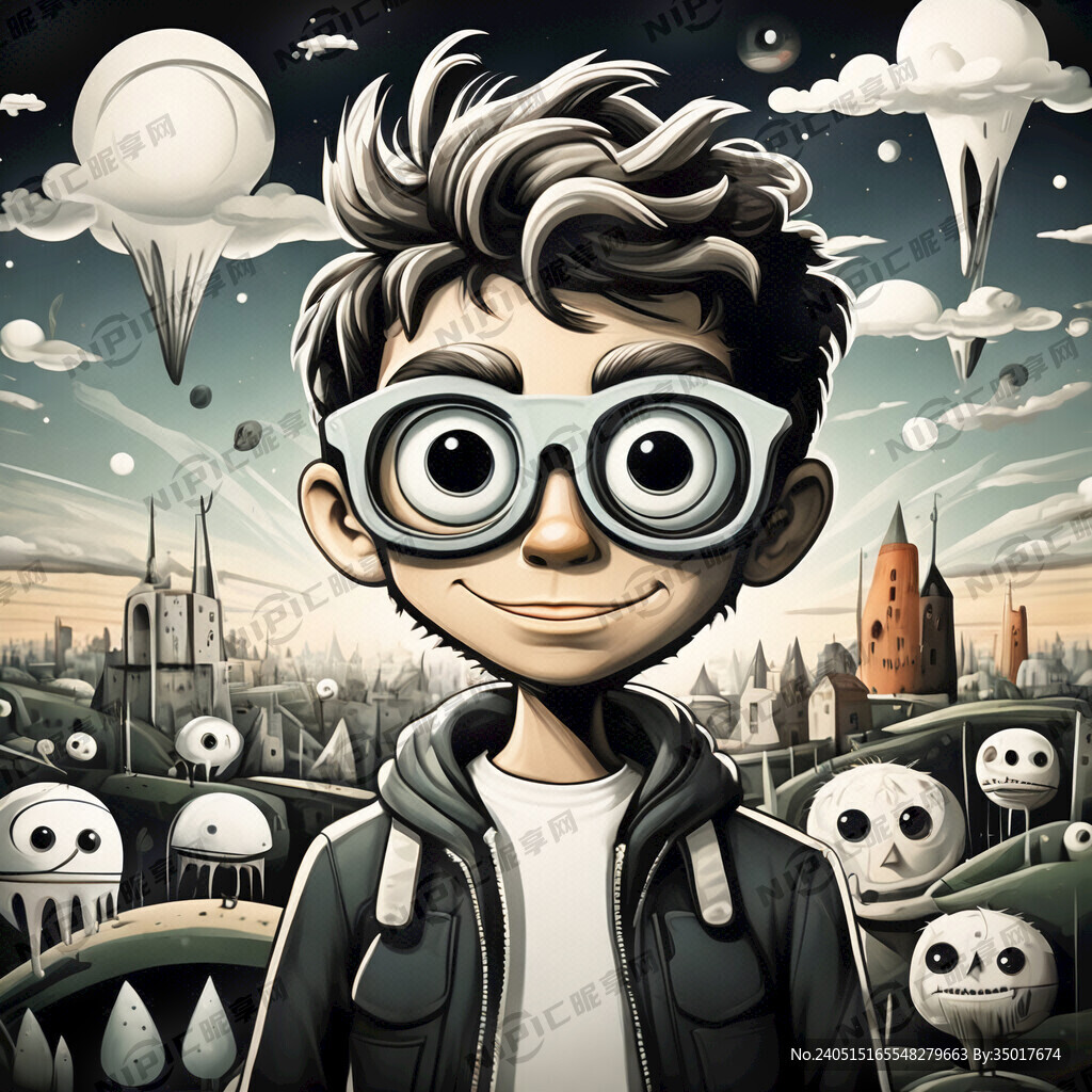 卡通线条清爽背景图案