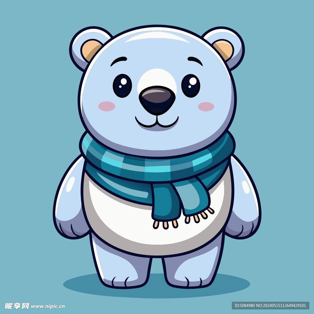 可爱的卡通北极熊