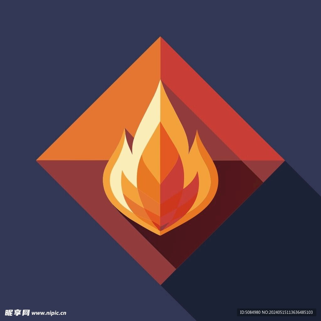 扁平化 火焰 logo