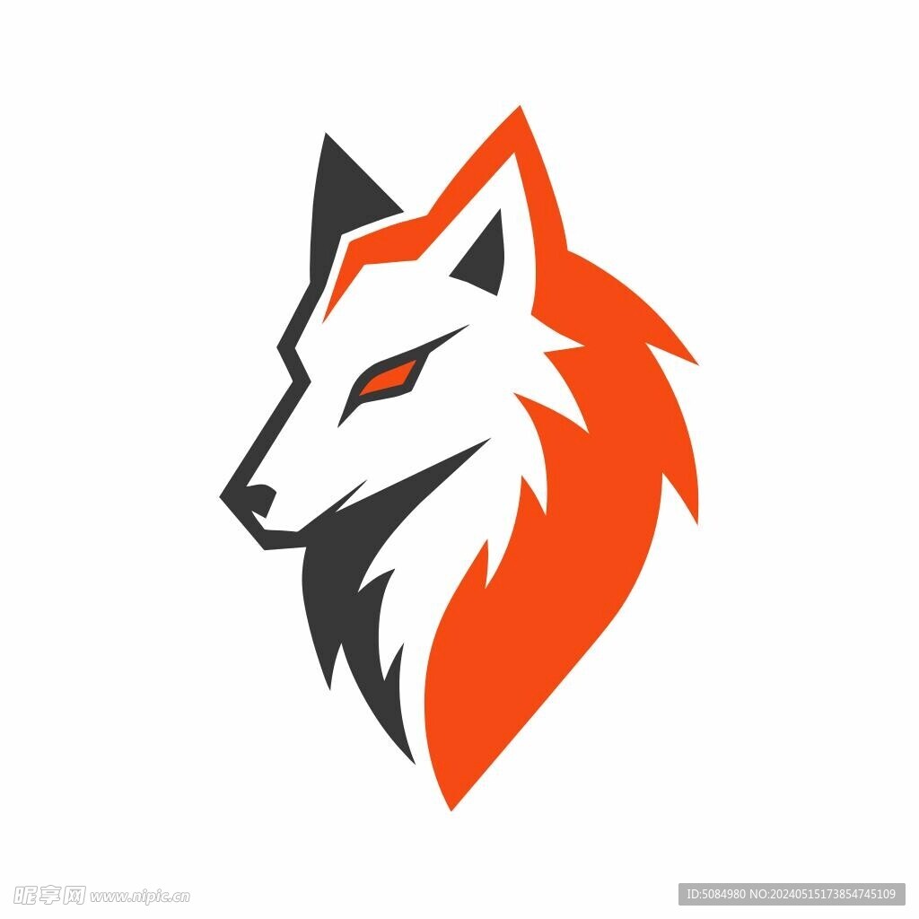 狼简约logo设计