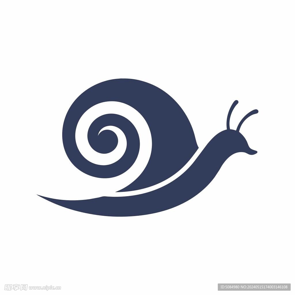 蜗牛简约logo设计