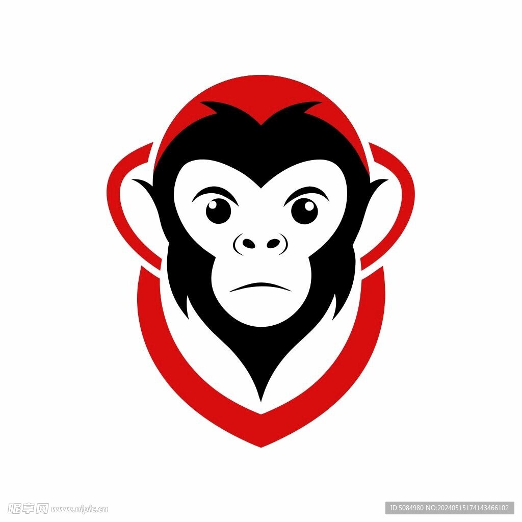 猴子简约logo设计