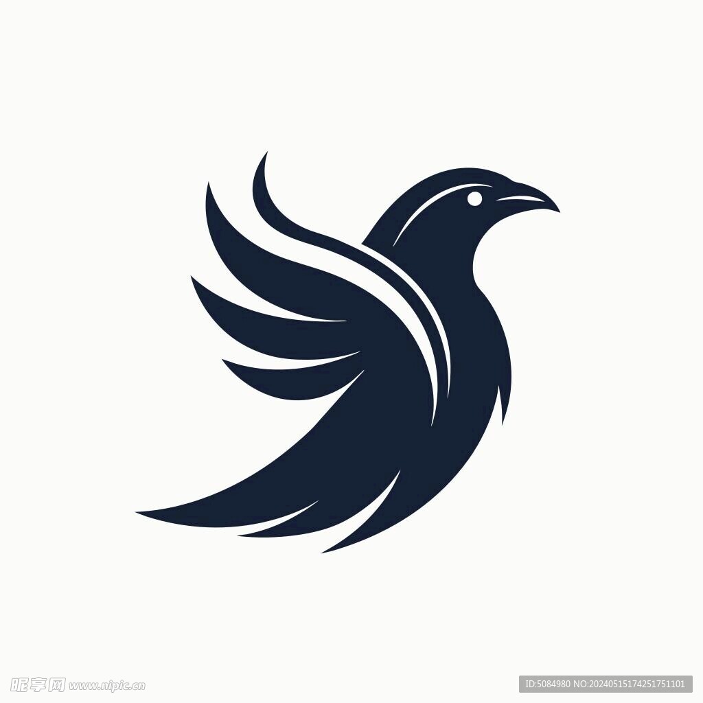以乌鸦为创意的简洁logo