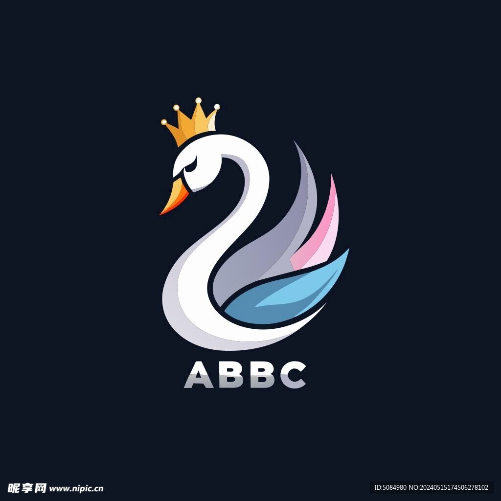 天鹅头像的公司logo设计