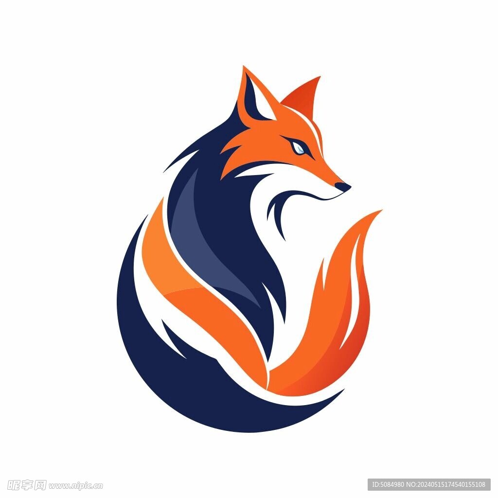 以狐狸为创意的简洁logo