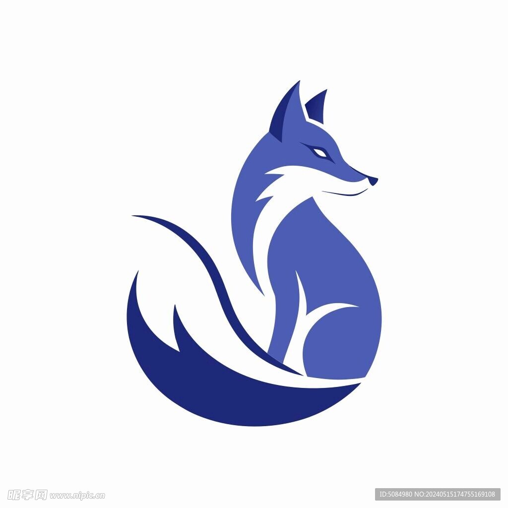 北极狐简约logo设计