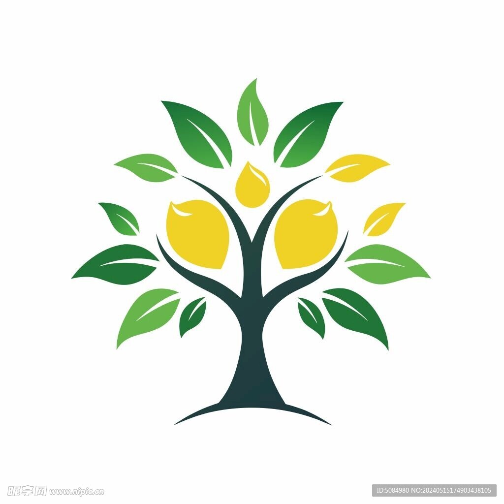 以柠檬树为创意的简洁logo
