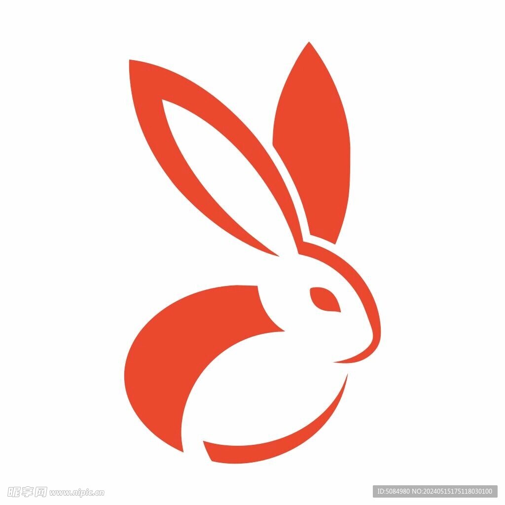兔子简约logo设计