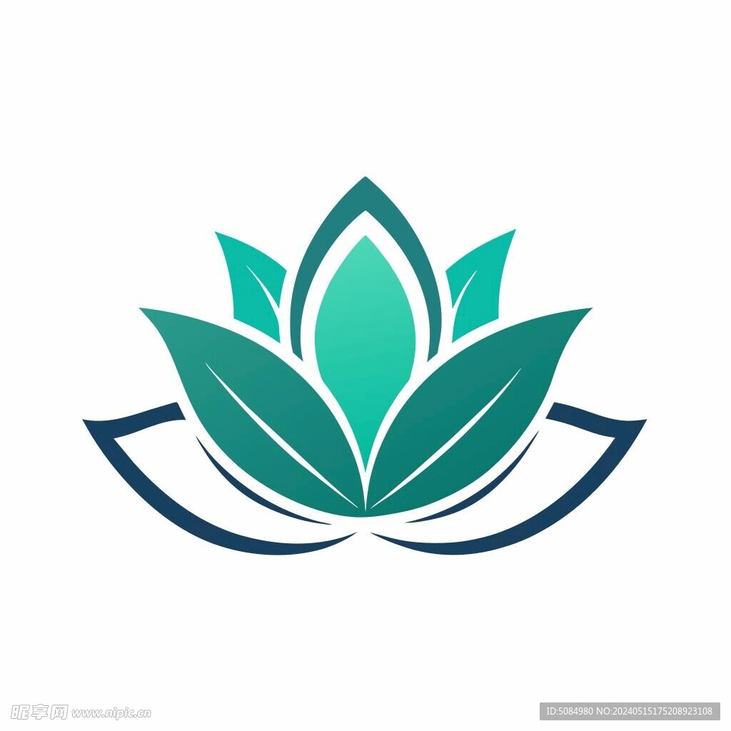 以荷花为创意的简洁logo