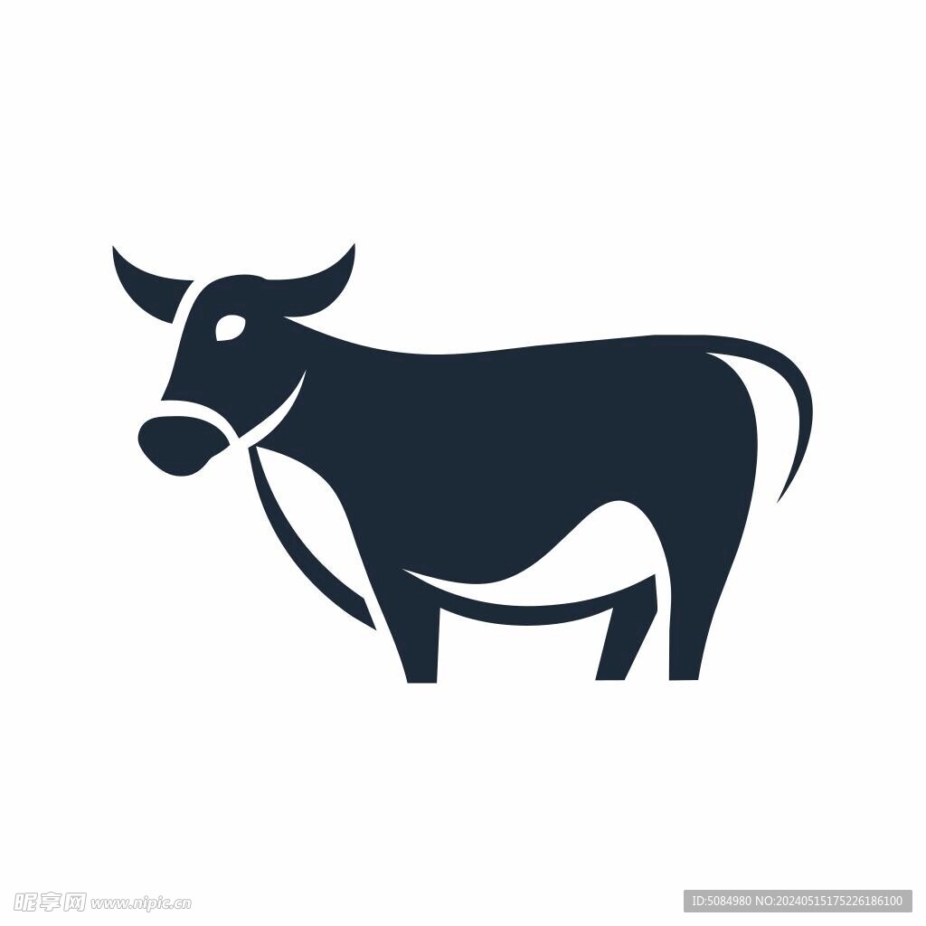 奶牛简约logo设计