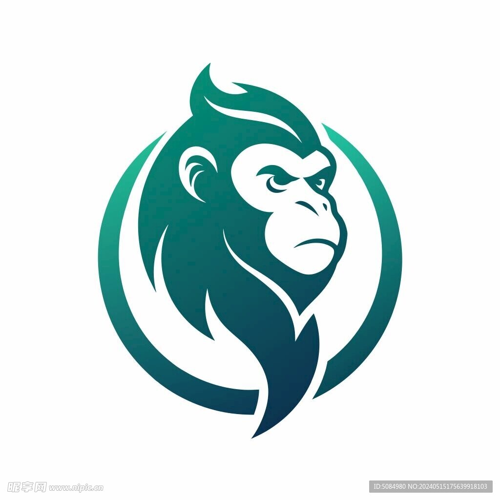 以猴子为创意的简洁logo