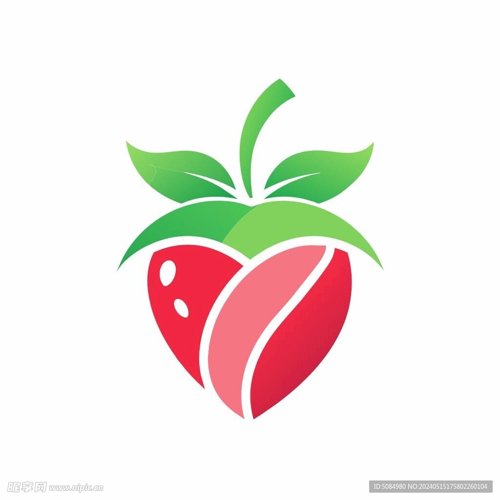 以草莓为创意的简洁logo