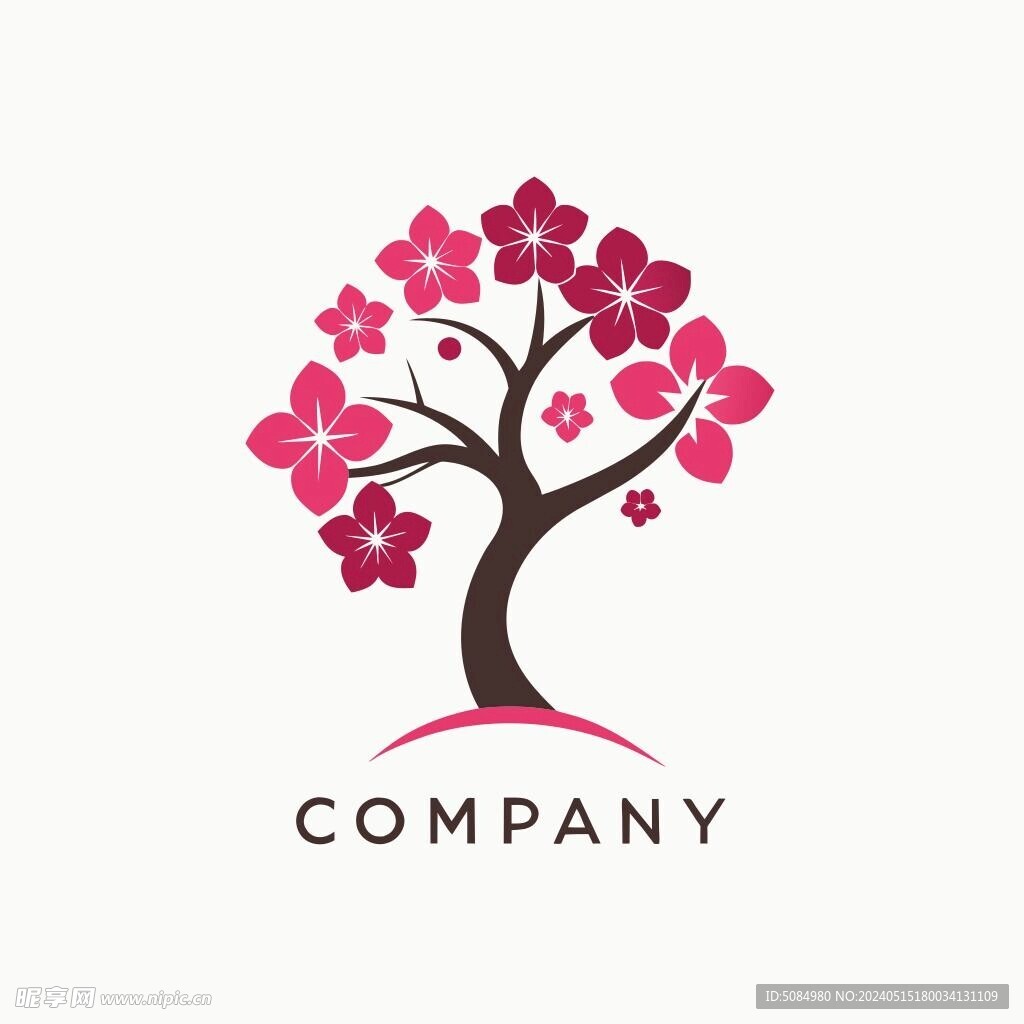 以樱花为创意的简洁logo
