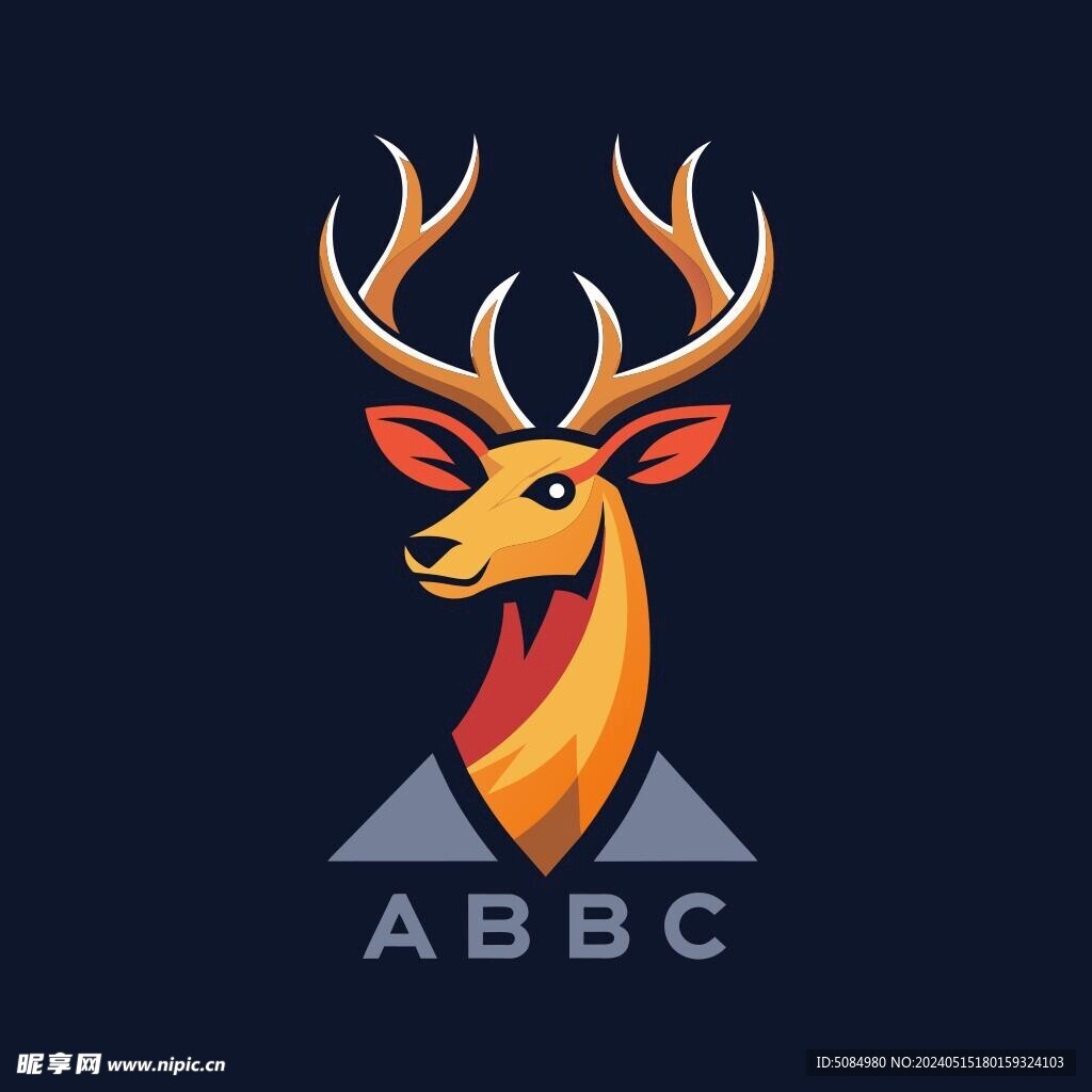 驯鹿头像的公司logo设计