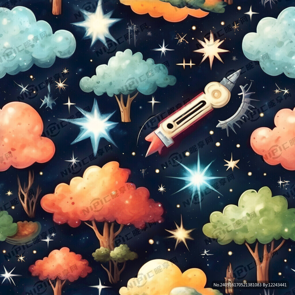 可无缝拼接 卡通星空 幻想场景
