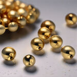 画一张黄金小金珠的产品白底图，要求和真的小金珠子一样