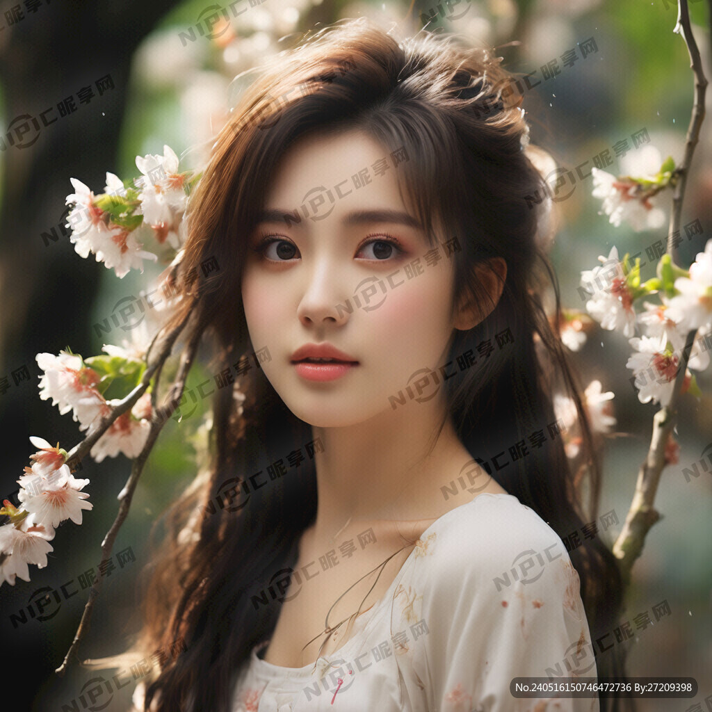 美少女 春天 朝气