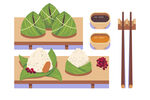 端午节粽子美食插画
