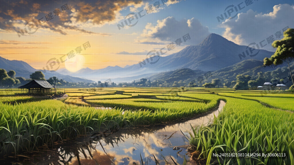 稻田地 山 突出稻