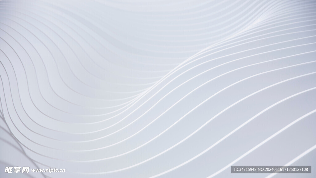 白色波浪抽象3d造型
