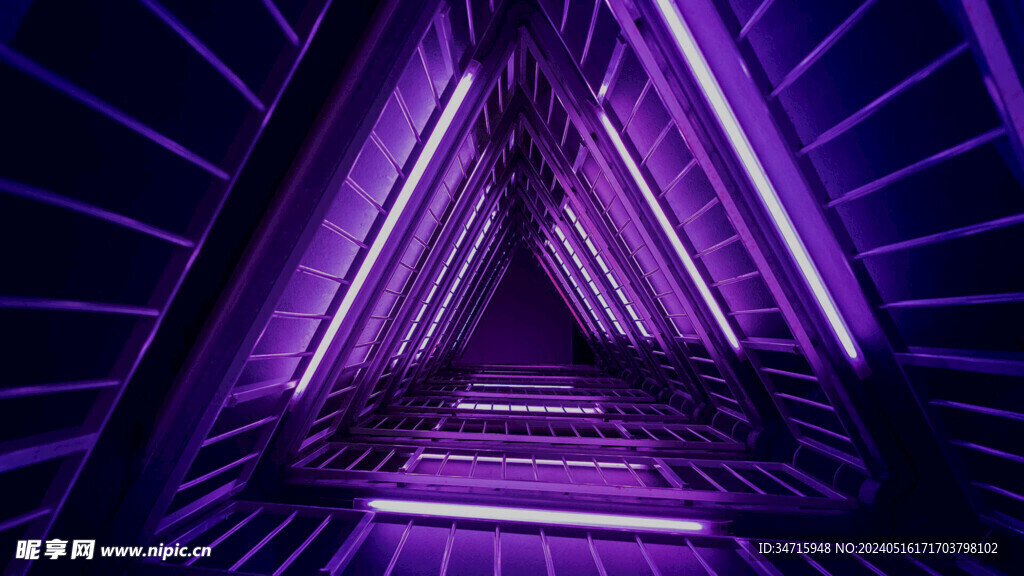 紫色发光3d抽象造型