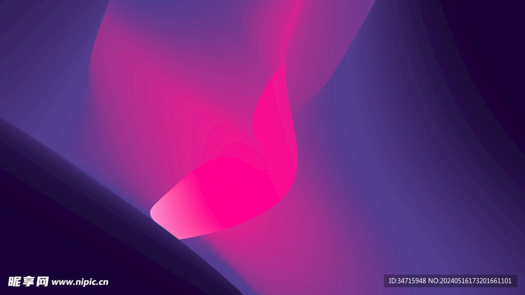 紫色发光3d抽象造型