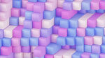 紫色3d立方体抽象造型